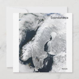 Tarjeta Escandanavia en invierno por la NASA