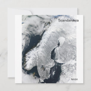 Tarjeta Escandanavia en invierno por la NASA