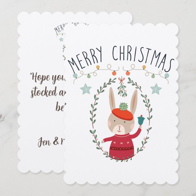 Tarjeta escandinava para Navidades de la familia B (Anverso / Reverso)