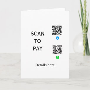 Tarjeta escanear para pagar detalles del código QR de Venm