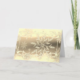 Tarjeta Escarcha de copo de nieve con aspecto dorado