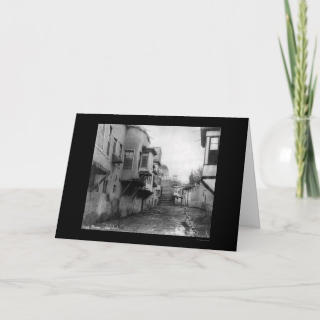 Tarjeta Escena callejera en Damasco, Siria 1895 (Anverso)