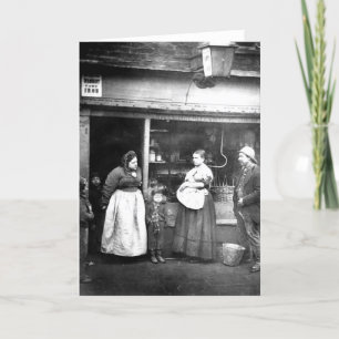 Tarjeta Escena callejera en Londres victoriano