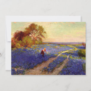 Tarjeta Escena de Bluebonnet con Chica