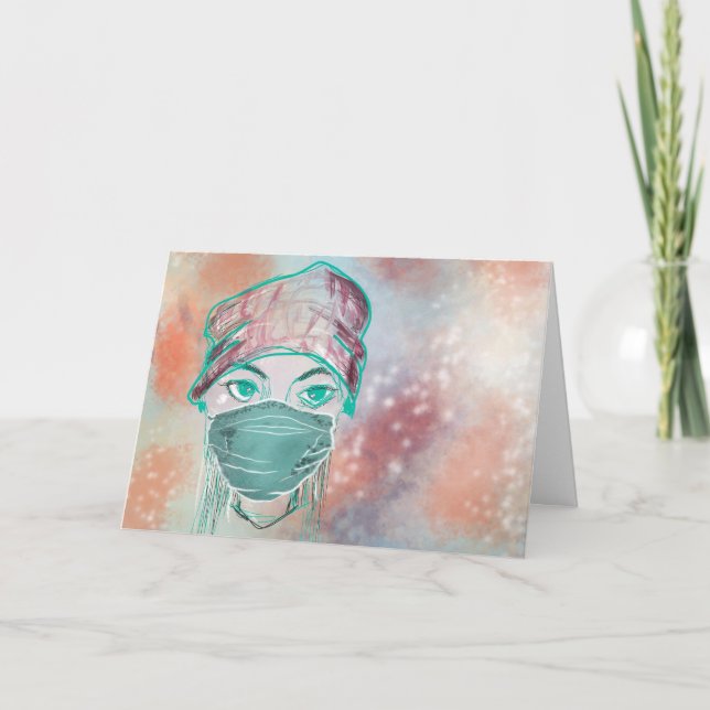 Tarjeta escena de brillo de máscara facial (Anverso)