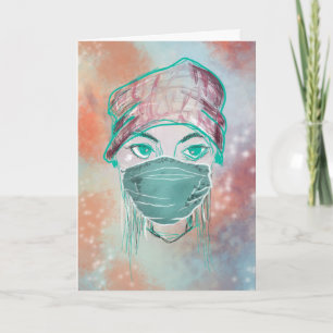 Tarjeta escena de brillo de máscara facial