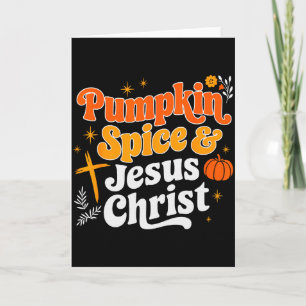 Tarjeta Escena de Calabaza y Jesucristo Navidad Otoño Grac