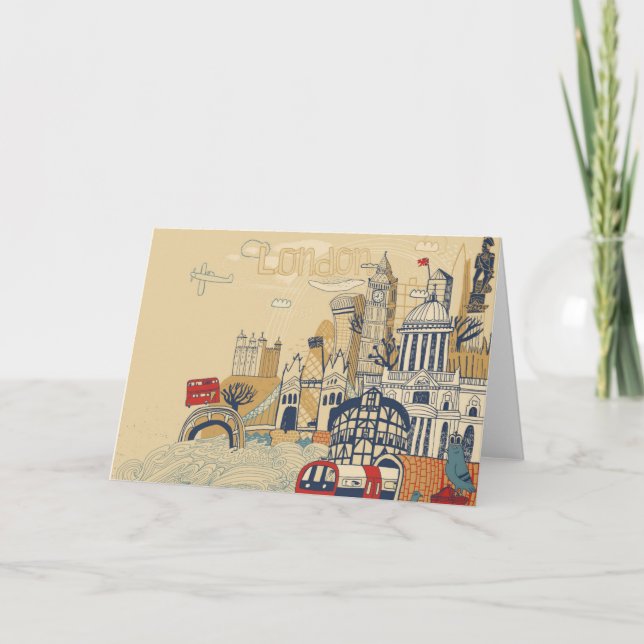 Tarjeta Escena de Doodle en Londres (Anverso)