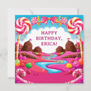 Tarjeta Escena de Feliz Cumpleaños en el Paisaje de Candyl