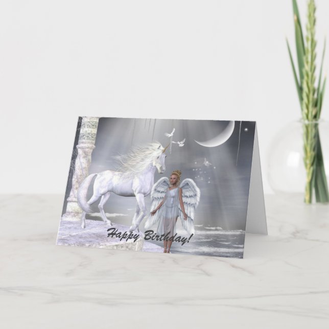 Tarjeta Escena de Heavenly Angel Unicorn (Anverso)
