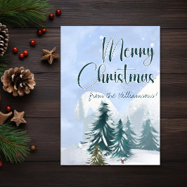 Tarjeta Escena de Invierno Luke 2:7 Navidades del primer h