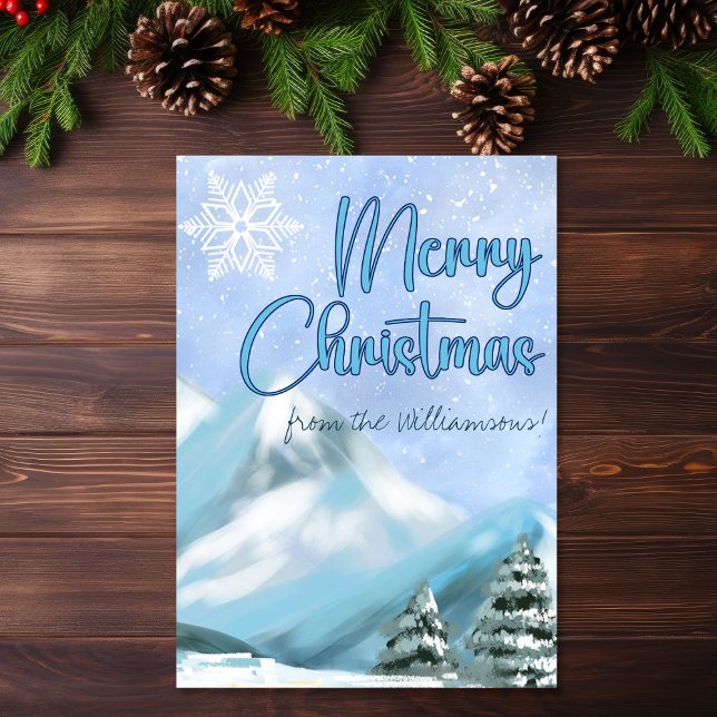 Tarjeta Escena de invierno romanos 12:10 Navidades de amor (Brotherly Love Romans 12:10 Winter Scene Christmas Card)