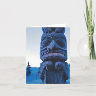 Tarjeta Escena de invierno toempole tallada en alaska dobl