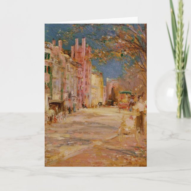 Tarjeta Escena de la calle de Boston - Edward Mitchell Ban (Anverso)
