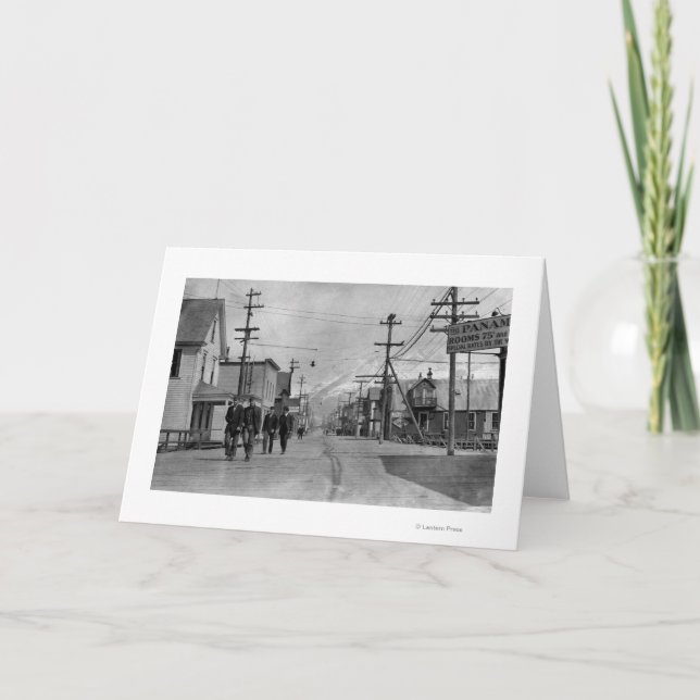 Tarjeta Escena de la calle en Valdez, fotografía de Alaska (Anverso)