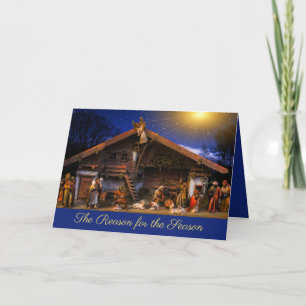 Tarjeta Escena de la Natividad de la Razón de la Temporada