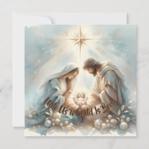 Tarjeta Escena de la Natividad de la Sagrada Familia Radia