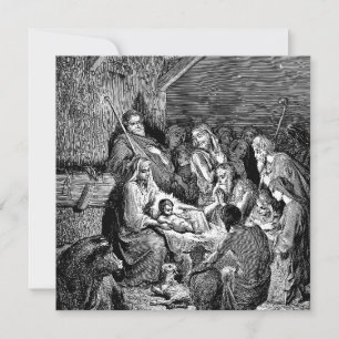 Tarjeta Escena de la Natividad de Navidades ilustrados