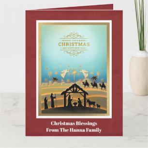 Tarjeta Escena de la Natividad "Feliz Navidad y Próspero A