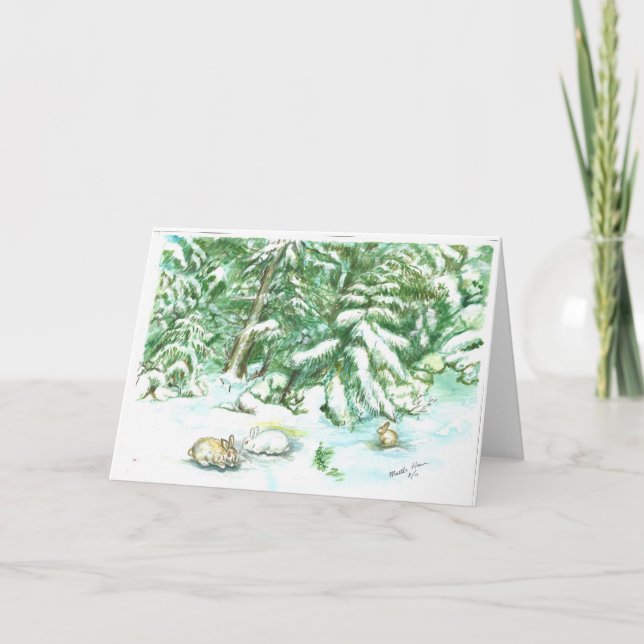 Tarjeta Escena de la nieve en marzo en el monte Siskyou (Anverso)