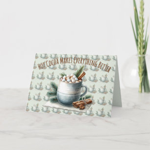 Tarjeta Escena de malvavisco de cacao invernal acogedor
