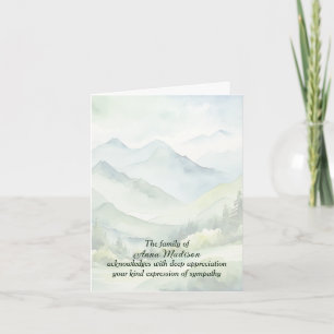 Tarjeta Escena de montaña de acuarela de agradecimiento po
