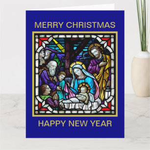 TARJETA ESCENA DE NATIVIDAD DE MERRY CHRISTMAS
