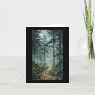 Tarjeta Escena de niebla Bosque Bosque Bosque Naranja Árbo