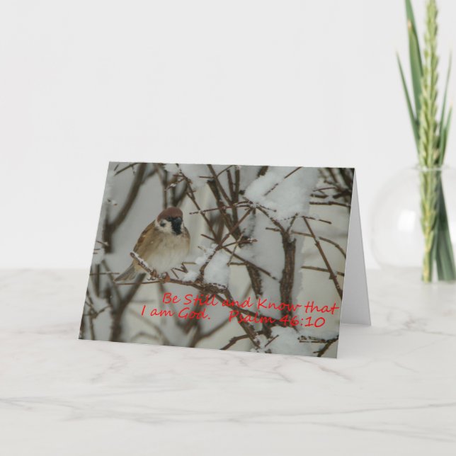 Tarjeta Escena de nieve y escritura (Anverso)