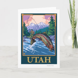 Tarjeta Escena de pesca de mosca Utah