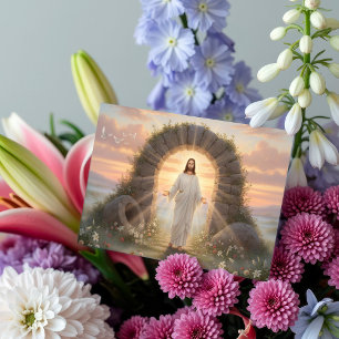 Tarjeta Escena de Resurrección de Pascua