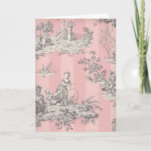 Tarjeta Escena de tela con franjas rosadas