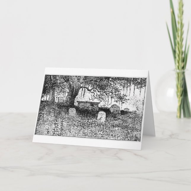 Tarjeta Escena del cementerio de Halloween (Anverso)