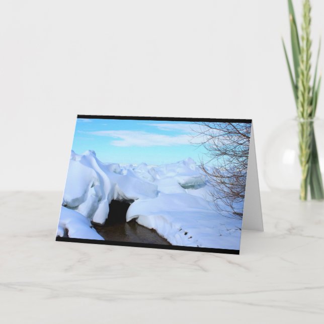 Tarjeta Escena del invierno del Winnebago del lago que (Anverso)