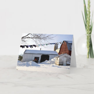 Tarjeta Escena del lavadero del invierno de Amish