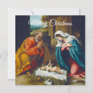 Tarjeta Escena del Nacimiento Feliz Navidad