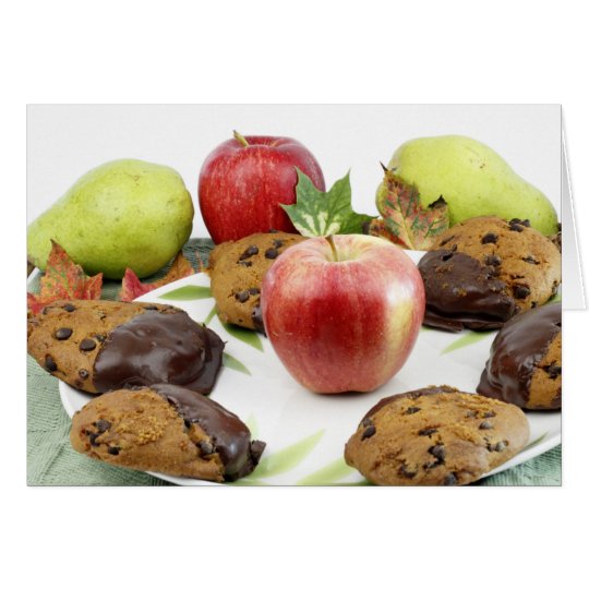 Tarjeta Escena del otoño de las galletas de la calabaza