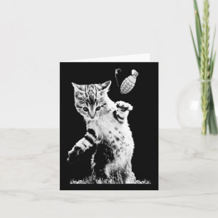 Tarjeta Escena divertida de la granada de gato gatito gita
