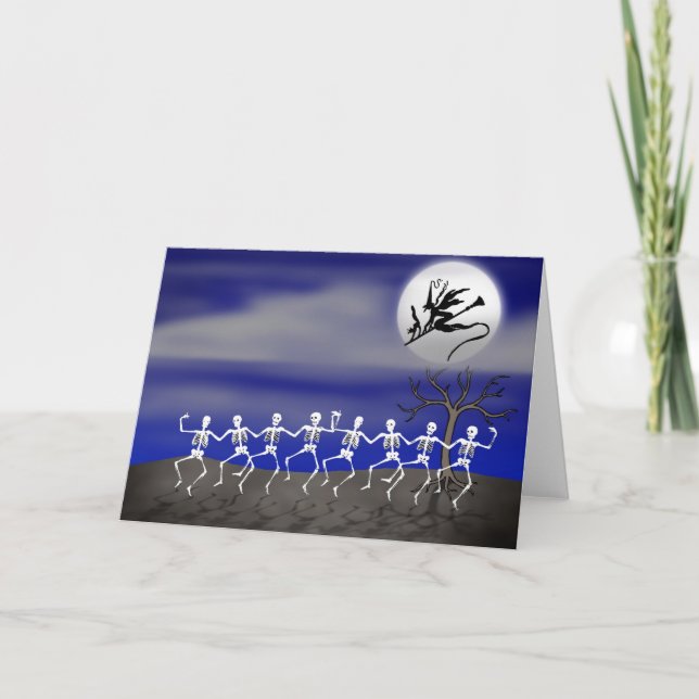 Tarjeta Escena Fiesta de Halloween Moonlit (Anverso)