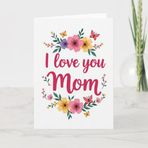 Tarjeta Escena Floral Te Amo Mamá