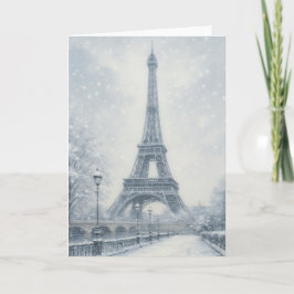 Tarjeta Escena invernal de la Torre Eiffel París