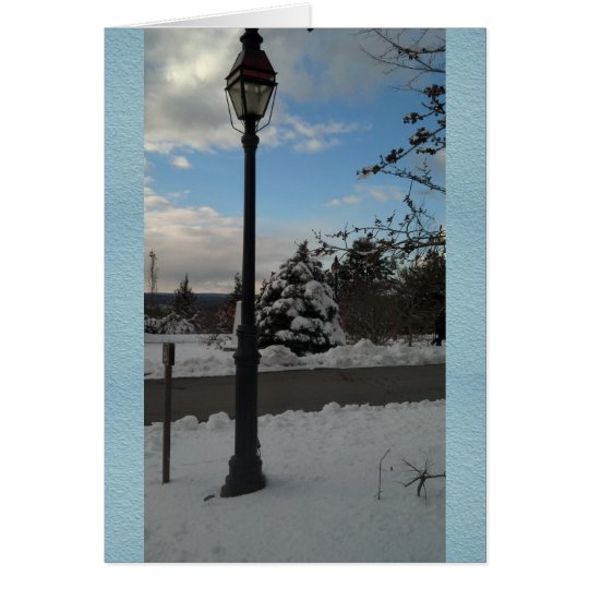 Tarjeta Escena Lampost del invierno en la nieve