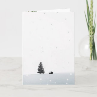 Tarjeta Escena Mínima de Navidad de Invierno