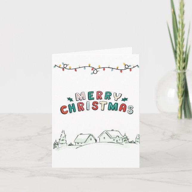 Tarjeta Escena navideña adorable, Feliz Navidad (Anverso)