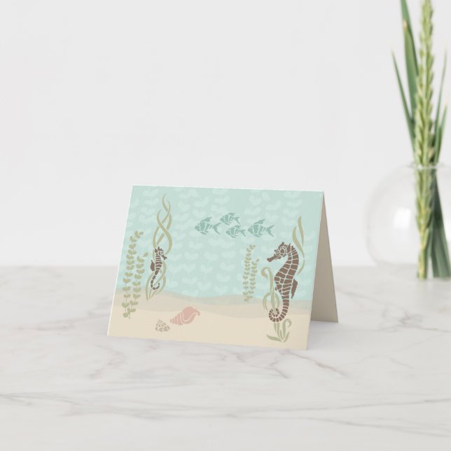 Tarjeta Escena Notecard del Seahorse (Anverso)