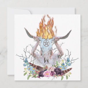 Tarjeta Escena ritual del bosque de incendios de Beltane e
