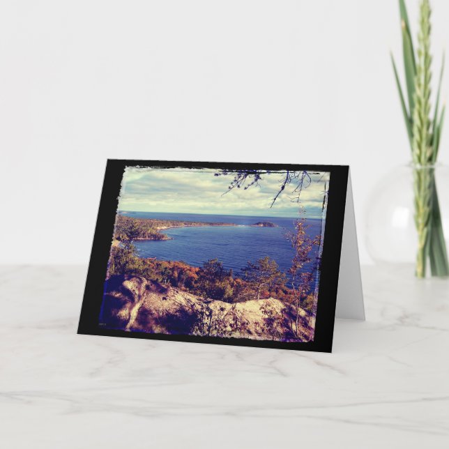 Tarjeta Escena superior del lago Michigan (Anverso)