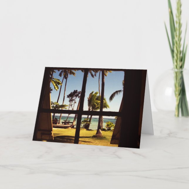 Tarjeta Escena tropical de la playa de Fiji (Anverso)