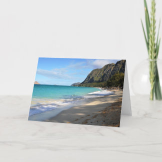 Tarjeta escénica de la playa de Hawaii