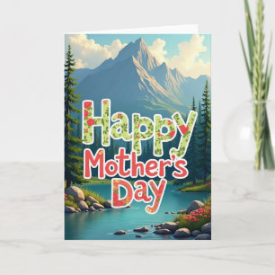 Tarjeta escénica del Día de la Madre floral